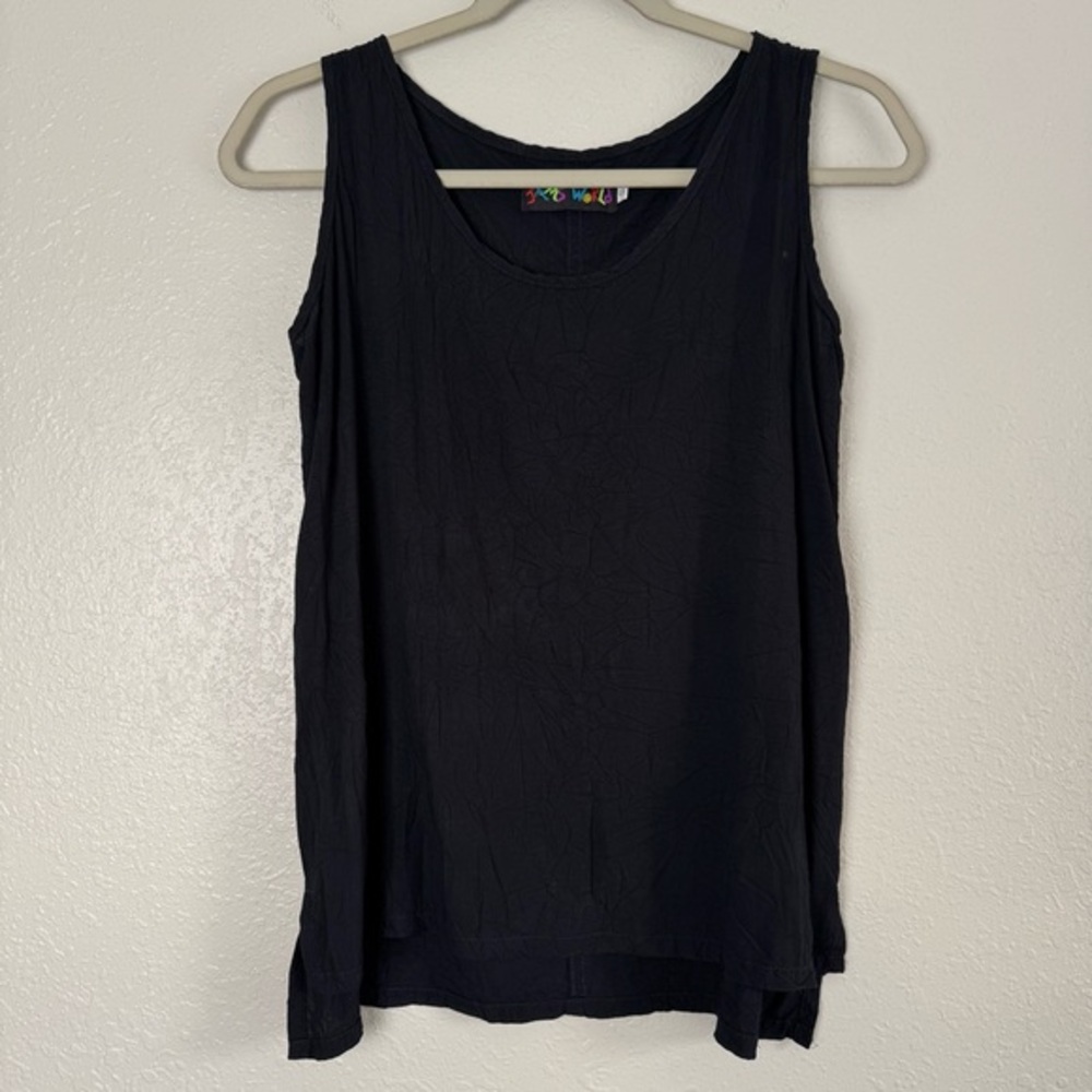Jams World black rayon gauze tank top loose S